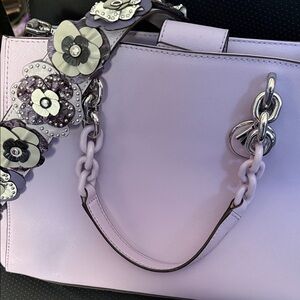 Michael Kors Lavender Shoulder Bag with Floral Strap